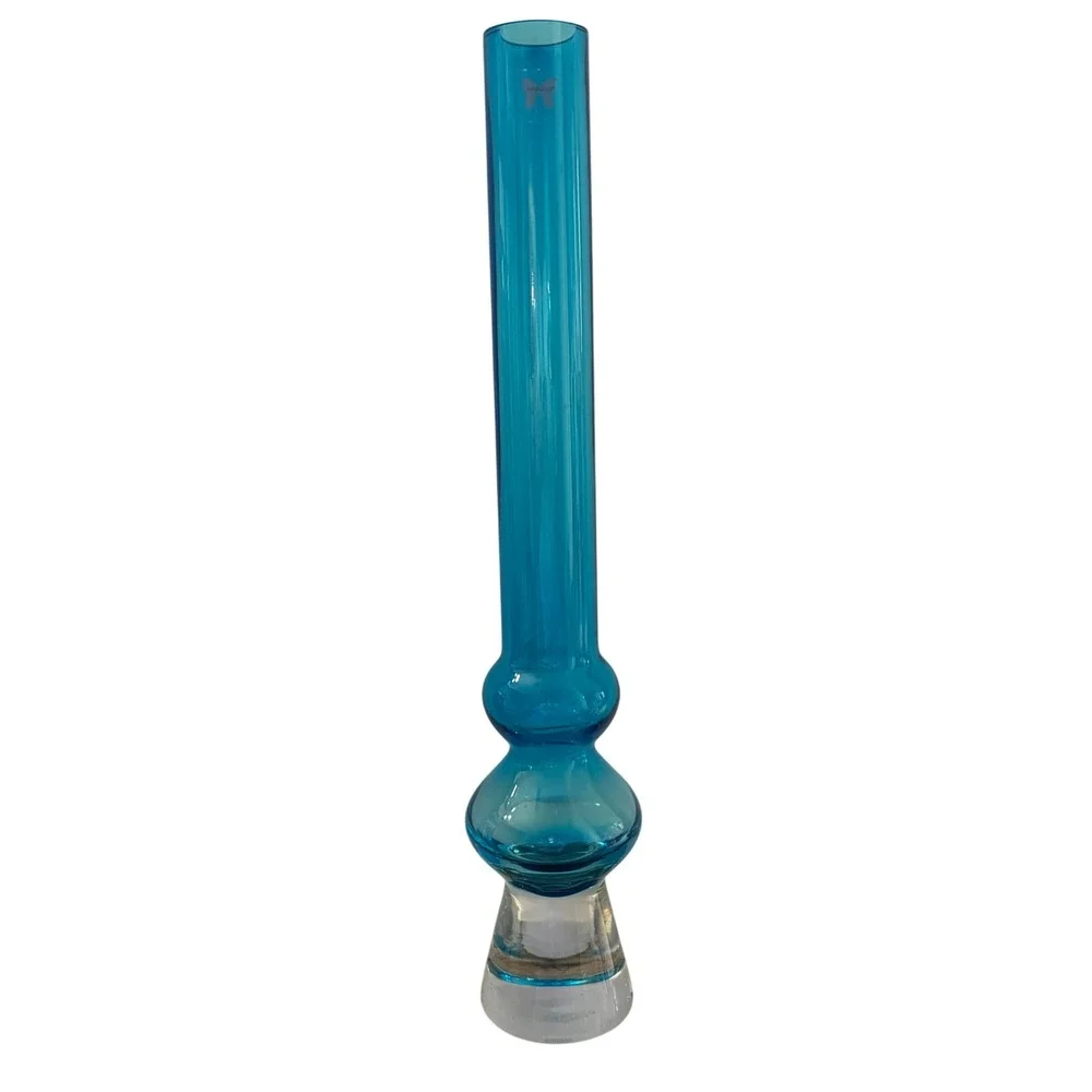 VTG Marquis by Waterford Sparkle Teal Blue Samba Merengue Vase Made in Poland